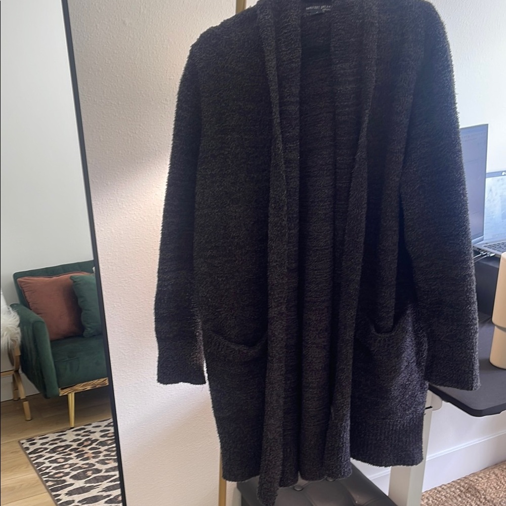 Barefoot Dreams Black Cardigan Sweater Open-Front